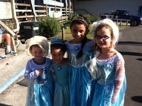 Let it go! Let it go! 4 out of the 6 girls dressed as Elsa this year. 